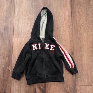 Y2K Nike Kids 12 Months Zip Up Hoodie Sweatshirt Spellout Logo Sports NBA